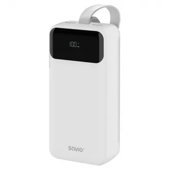 Power bank SAVIO BA-11 Litija-Jonu 30000 mAh, 3.7 V, USB-C x2, balts