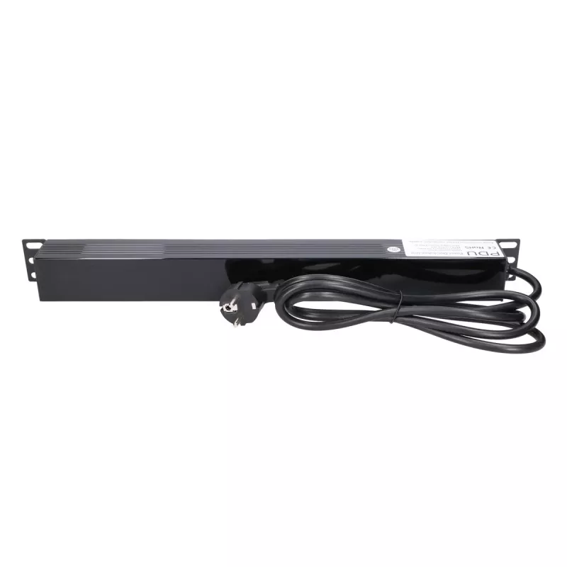 Strāvas sadalītājs Extralink 19 inch 1U 7 kontaktligzdas EU tipa PDU ar slēdzi