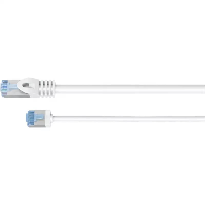 GOOBAY Ultra-Flexible Cat.6a Patch Cable slim, U/FTP, balts, 1 m, ar īpaši īsu spraudni