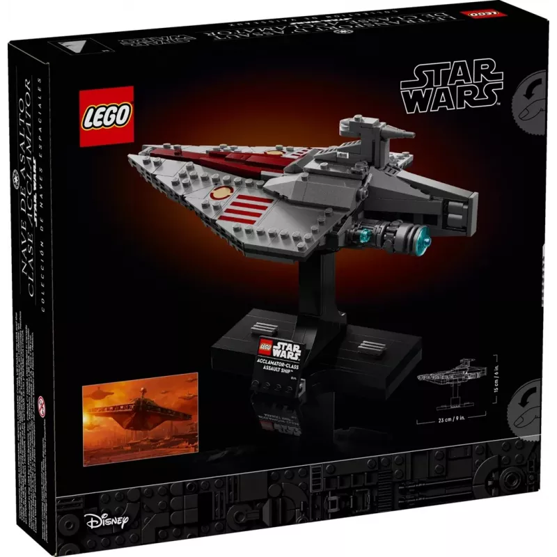 LEGO Star Wars Acclamator-klases uzbrukuma kuģis komplekts 75404 — būvēšanas komplekts, 450 gabali, eksponāta modelis 130×150×230 mm