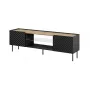 EF ONDA RTV skapis 180x40x39-58 melns (stāvošs vai stiprināms pie sienas)