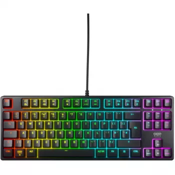 Bez nosaukuma K4V2 TKL tastatūra — kompakts bezciparu bloka izkārtojums, melna, UK izkārtojums