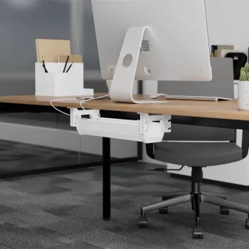 Maclean zemgalda kabeļu/organizators, max. slodze 5 kg, balts, MC-106 W