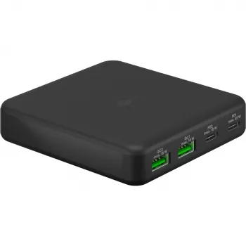 GOOBAY daudzportu USB-C PD GaN galda lādētājs 65 W, melns