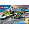 LEGO 60337 City Express Pasažieru Vilciens Ar Tālvadību, Darba Lukturiem, 2 Vagoniem Un 24 Sliedes Gabaliem