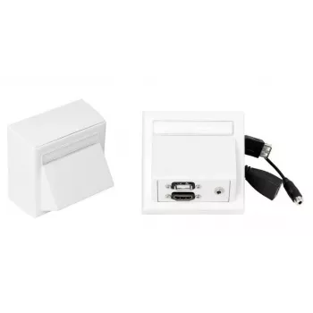 Vivolink WI221260 sienas kontaktligzda ar HDMI, USB A un 3,5 mm audio, balta
