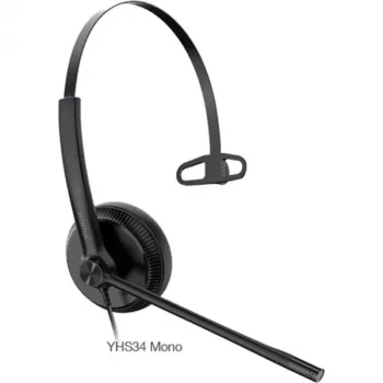 Yealink YHS34 Lite Mono vadu austiņas ar galvas saiti, birojam/zvanu centram, melna