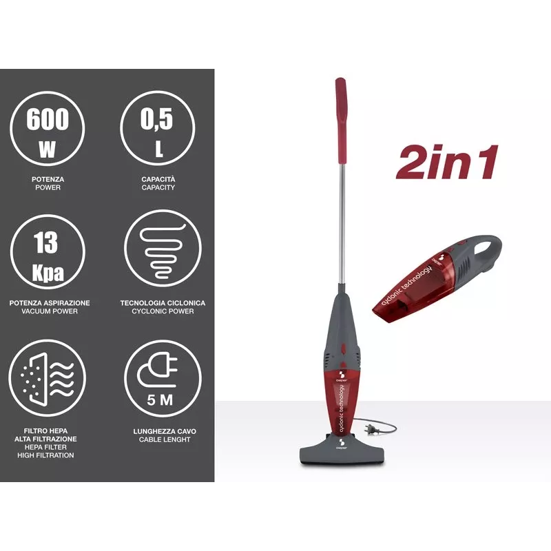 Putekļsūcējs Beper 50.451 – 2-in-1 elektriskā slotiņa un drupatu sūcējs