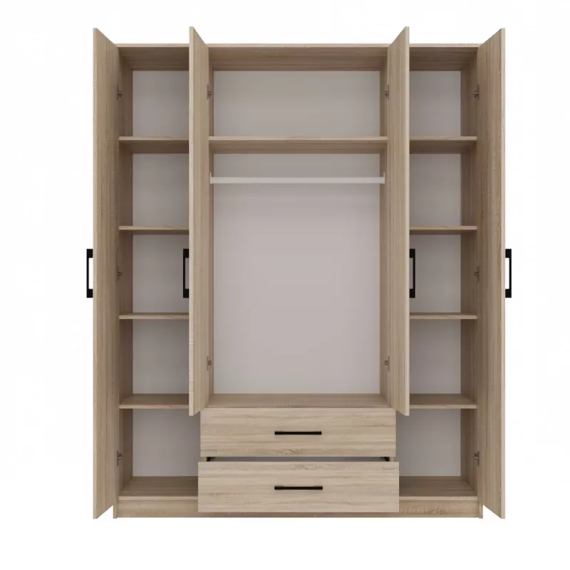 Skapis Topeshop ROMANA 160 SON 11 plaukti 4 durvis Ozols