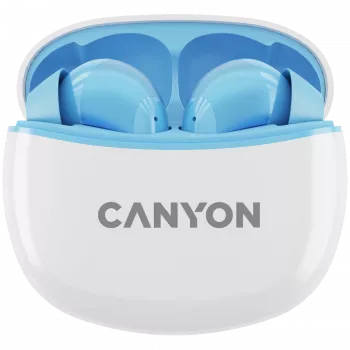Canyon TWS-5 CNS-TWS5BL Austiņas – Patiesi Bezvadu – Bluetooth 5.3 – Iekšausu – USB-C Lādēšanas Futrālis – Skārienkontrole – līdz 38h Darbības Laiks – Melns