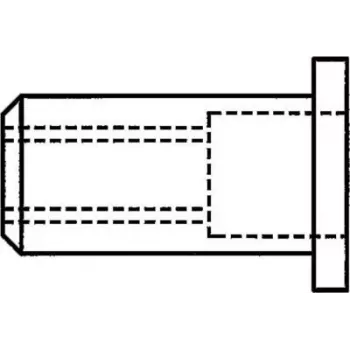 GESIPA A2 vītņkniede M8 x 11 x 17 mm Standarta KS materiāliem 0,25–3,5 mm, iepakojums 100 gab.