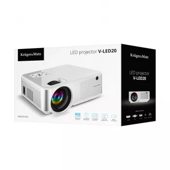 Projektors kruger & matz V-LED20 FullHD 1080p, LED, 1.4:1, 15–150 collu ekrāns, Bluetooth, 3W skaļrunis