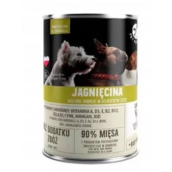 Slapjā suņu barība PetRepublic DOG 400 g, gabaliņi mērcē ar jēru mazām un vidējām suņu šķirnēm