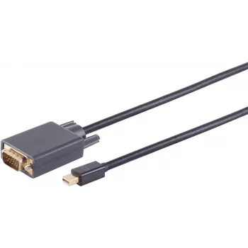 VGA uz Mini DisplayPort kabelis ShiverPeaks BS10-54045, 3 m, apzeltīti vīrišķie savienotāji