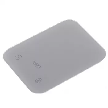 Virtuves svari Adler AD 3181, rūdīts stikls, 10 kg, 1 g precizitāte, LCD displejs, pelēks