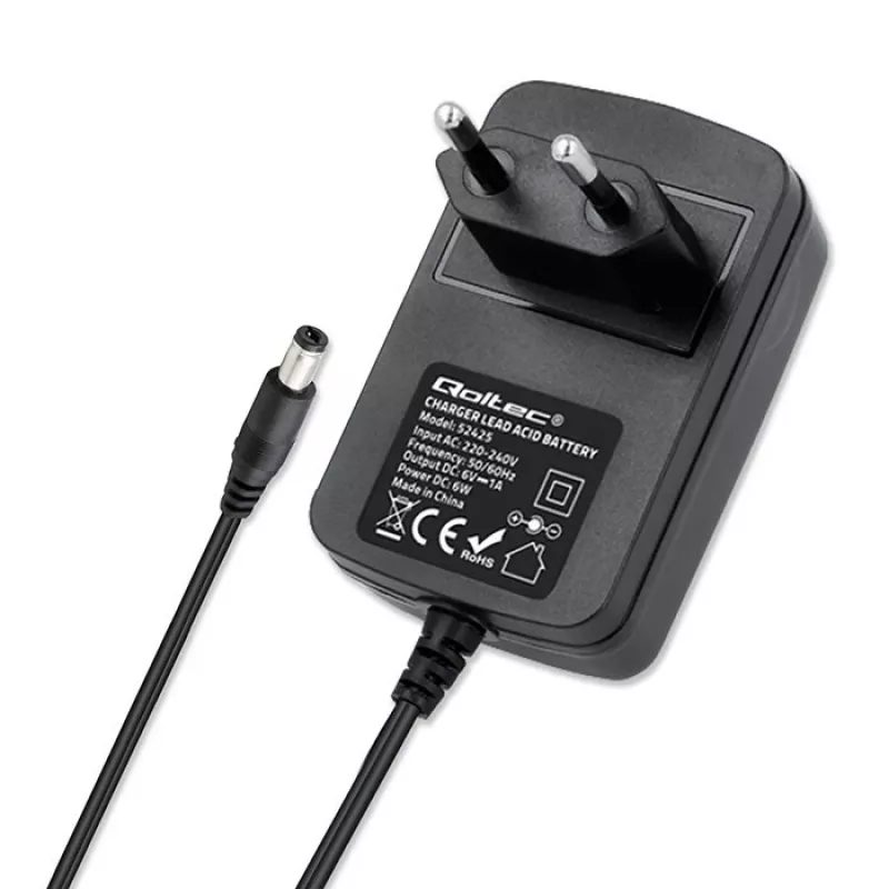 Bateriju lādētājs QOLTEC Charger AGM GEL STD 6V 1A 6V svina-skābes, AGM un GEL akumulatoriem