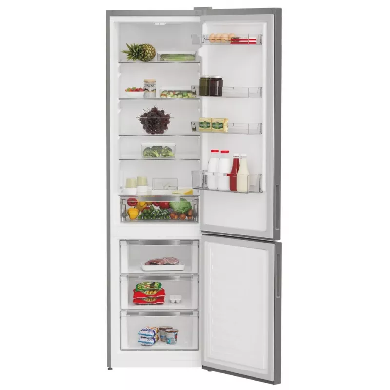 Ledusskapis INDESIT INKS 1401 S4E1, E klase, brīvstāvošs, kombinētais, 202.5 cm, sudrabs