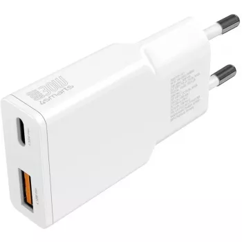 Lādētājs 4smarts PDPlug Duos Slim viedtālruņiem, planšetdatoriem, balts, maiņstrāvas ātrā uzlāde