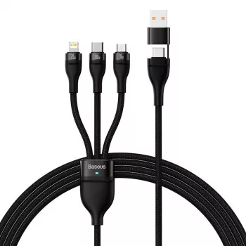 USB kabelis Baseus CASS030101 1,2m USB A/USB C uz USB C/Micro-USB B/Lightning Melns