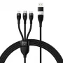 USB kabelis Baseus CASS030101 1,2m USB A/USB C uz USB C/Micro-USB B/Lightning Melns