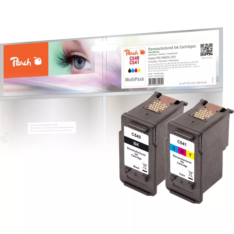 Peach 0F319169 tintes kasetne 2 gab. Melna, Ciāna, Fuksīna, Dzeltena
