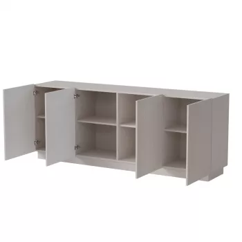 Kumode Cama Meble LIVERTI 200x42x78 cm, smilškrāsas, skaidu plātnes rāmis