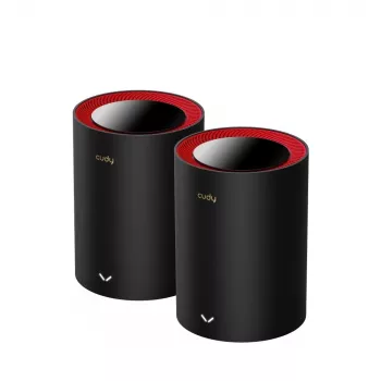 Cudy M3000 2-Pack Dual-band (2.4 GHz / 5 GHz) Wi-Fi 6 (802.11ax) Melns, Sarkans 1 Iekšējā