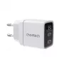Choetech PD6051 2x USB-C PD 35W GaN sienas lādētājs ar displeju - balts