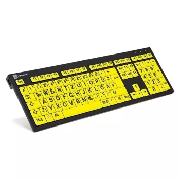 Logickeyboard XL Print NERO USB QWERTZ vācu izkārtojuma tastatūra melna dzeltena
