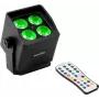 Prožektors EUROLITE AKKU Mini IP UP-4 QCL MK2 — pārnēsājams akumulatora RGBW apgaismotājs