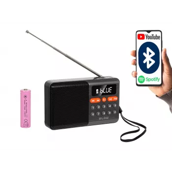Portatīvais analogais AM/FM Bluetooth radio BLOW RA18 ar FM uztvērēju un Bluetooth savienojumu