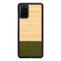 Vāciņš Man and Wood Samsung Galaxy S20+ — bambuss, meža melns