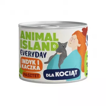ANIMAL ISLAND Everyday Türcija un pīle kaķēniem - mitrā kaķu barība - 185g