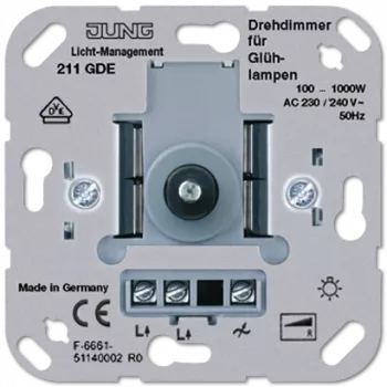 Rotācijas slēdzis JUNG 211 GDE, metālisks apdare, 230–240 V AC, 50 Hz