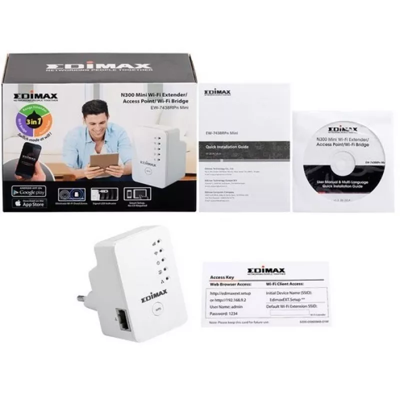 Wi-Fi signāla pastiprinātājs Edimax EW-7438RPN Mini