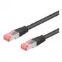 Wentronic Goobay CAT 6a Patch kabelis, S/FTP (PiMF), Melns, 7.5 m - LSZH bez halogēna, Varš (93853)
