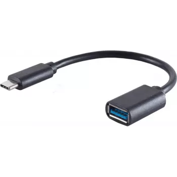 USB kabelis S/CONN 13-30009 USB 3.2 Gen 1 0.1m USB-C uz USB-A melns