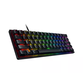 Razer Huntsman Mini 60% spēļu tastatūra ar optomehāniskiem Purple slēdžiem, RGB fona apgaismojums, NORD izkārtojums, vadu