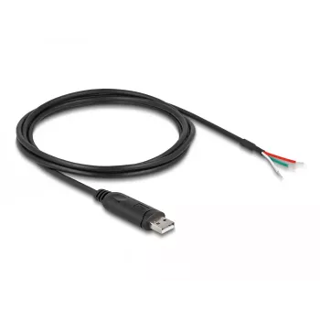 DeLOCK USB 2.0 Type-A uz RS-485 adaptera kabelis 2 m Melns
