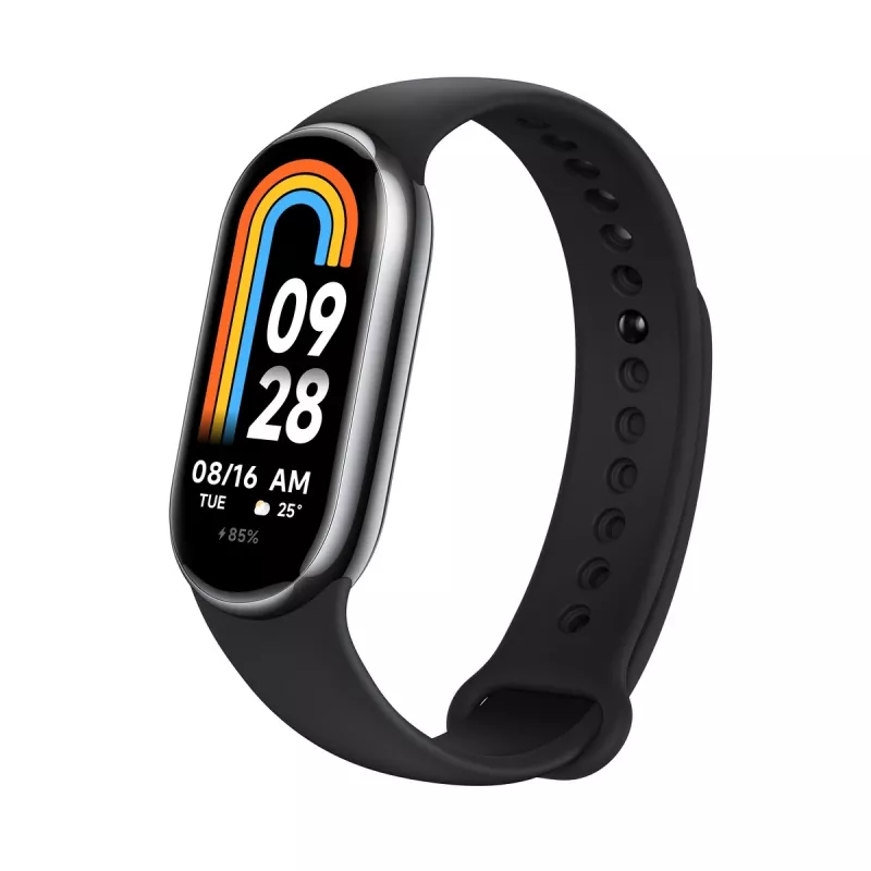 Xiaomi Smart Band 8 Melns, Fitnesa izsekotājs, Bluetooth 5.1, 190mAh, 1.62 collas, 5 ATM, akselerometrs, PPG sensors, žiroskops