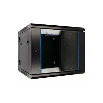 Extralink Rack skapis 9U 600x600 AZH Melns, sienas stiprinājums, veramās durvis