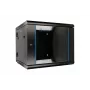 Extralink Rack skapis 9U 600x600 AZH Melns, sienas stiprinājums, veramās durvis