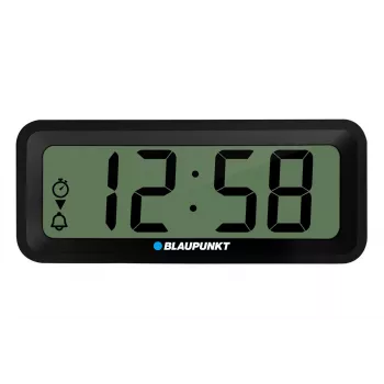 BLAUPUNKT CL04BK — kompakts pulkstenis ar termometru, mitruma indikatoru, kalendāru, modinātāju, atlikto zvanu, AAA baterija