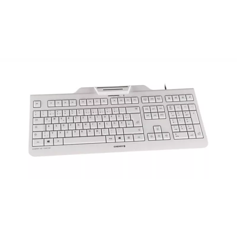 Tastatūra CHERRY KC 1000 SC vadu, ar viedkartes lasītāju, gaiši pelēka, USB, QWERTY UK