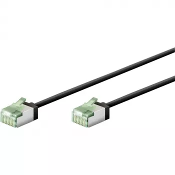 Goobay Ultra-Flexible CAT 8.1 Patch Cable slim U/FTP melns - īpaši īss spraudnis 99.9% (74354)