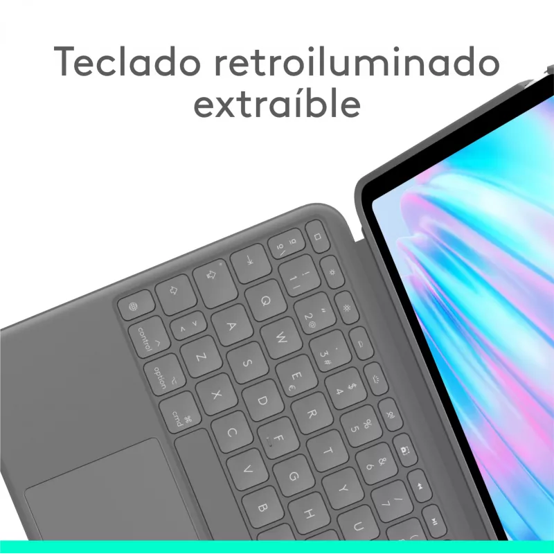 Logitech Combo Touch tastatūras maciņš iPad Air 11 inch (M2) — pelēks
