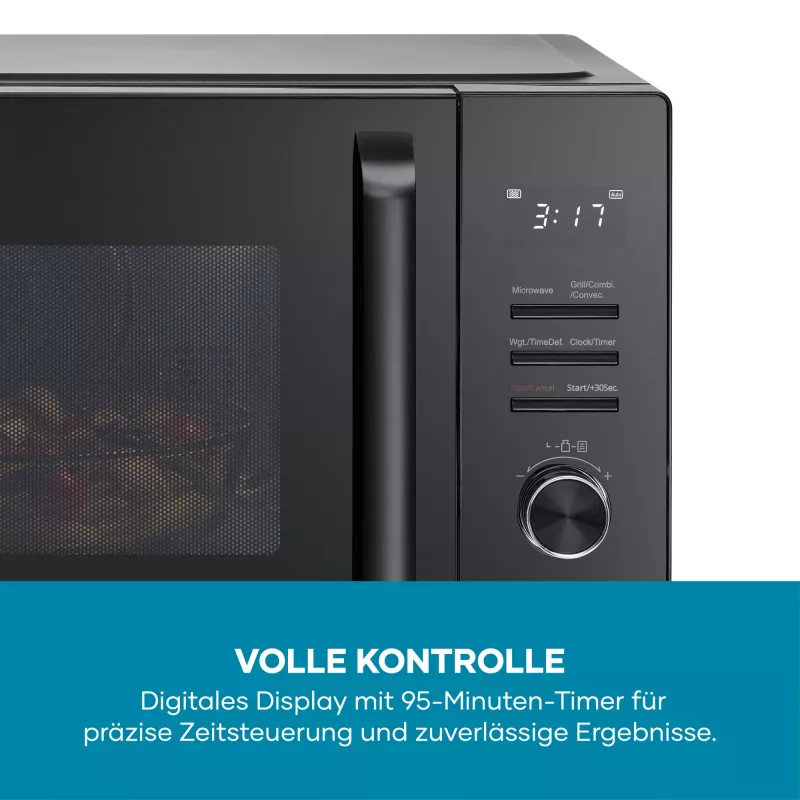 Kombinētā mikroviļņu krāsns SEVERIN MW 7798, virsmas, 29 L, 900 W, melna, 315 mm pagrieziena galds