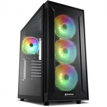 PC korpuss Sharkoon TG6M RGB Tornis Melns