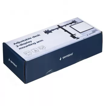 Monitora stiprinājums Gembird MA-D2-01 2 monitoriem līdz 32 collām, VESA 75x75–100x100, skava, 18 kg, melns