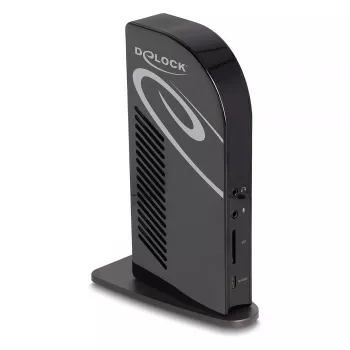 DeLOCK USB-C trīs displeju dokstacija 4K USB centrmezgls LAN Audio PD 96W